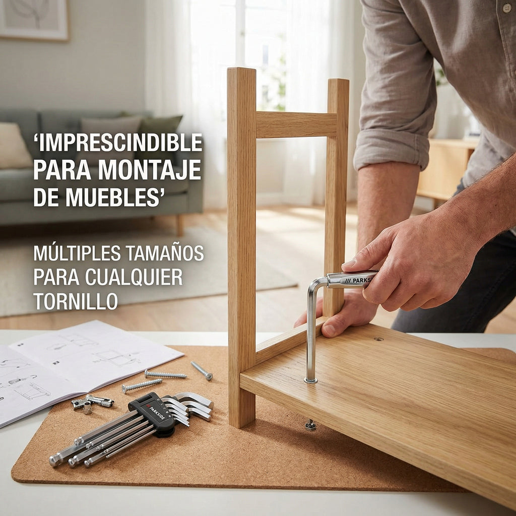 Juego de Llaves Allen Hexagonales con Soporte Organizador | Parkside