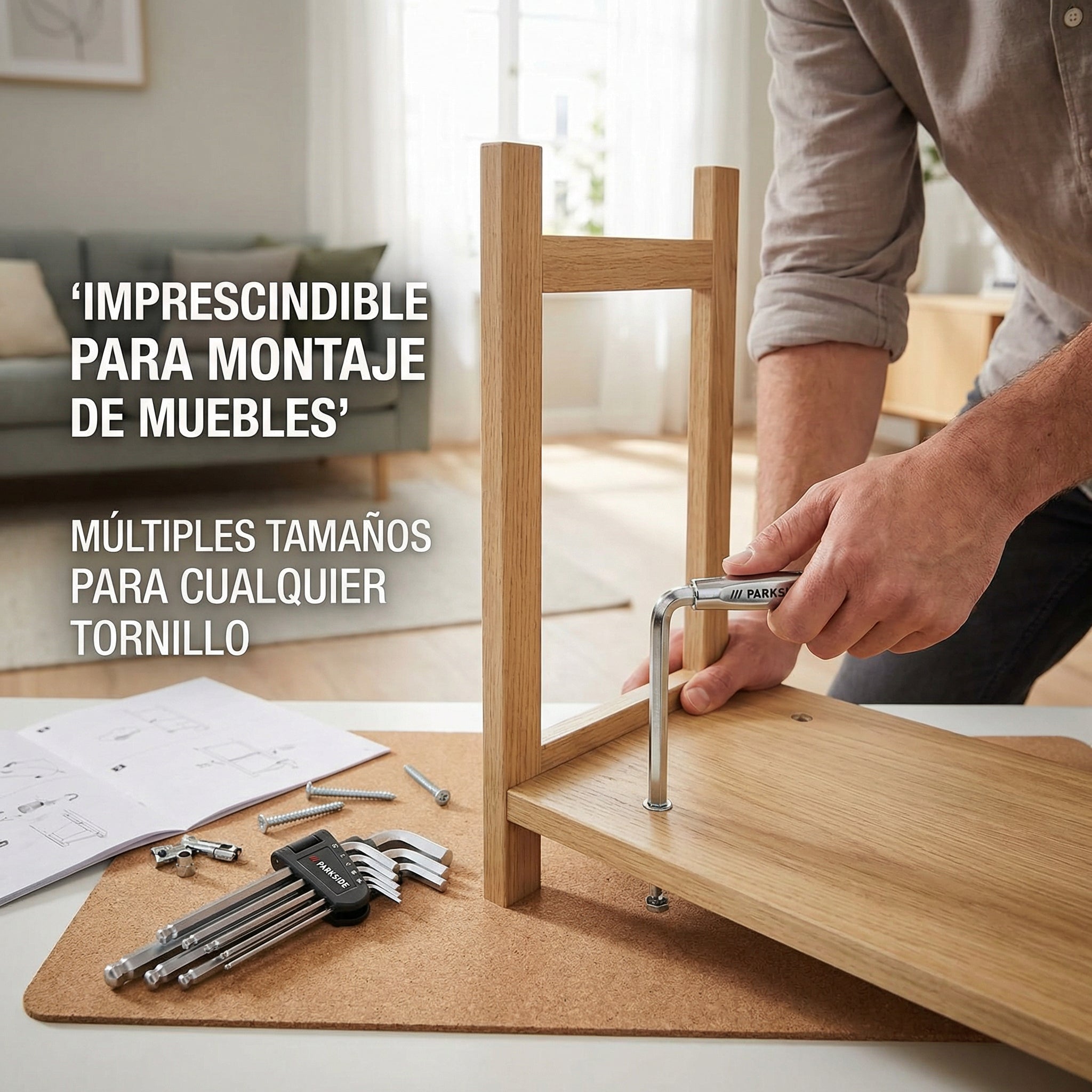 Juego de Llaves Allen Hexagonales con Soporte Organizador | Parkside