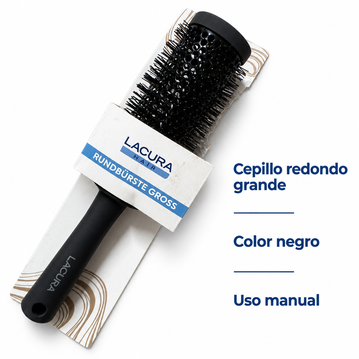 Lacura Hair cepillo redondo grande negro: características verificadas del producto