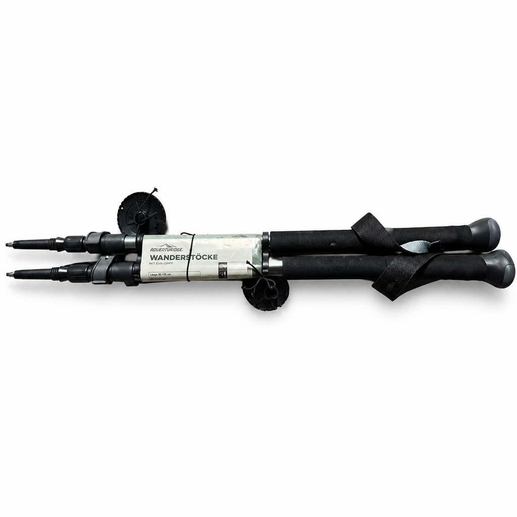 Adventuridge par de bastones ajustables de 95–135 cm con agarres EVA sobre fondo blanco