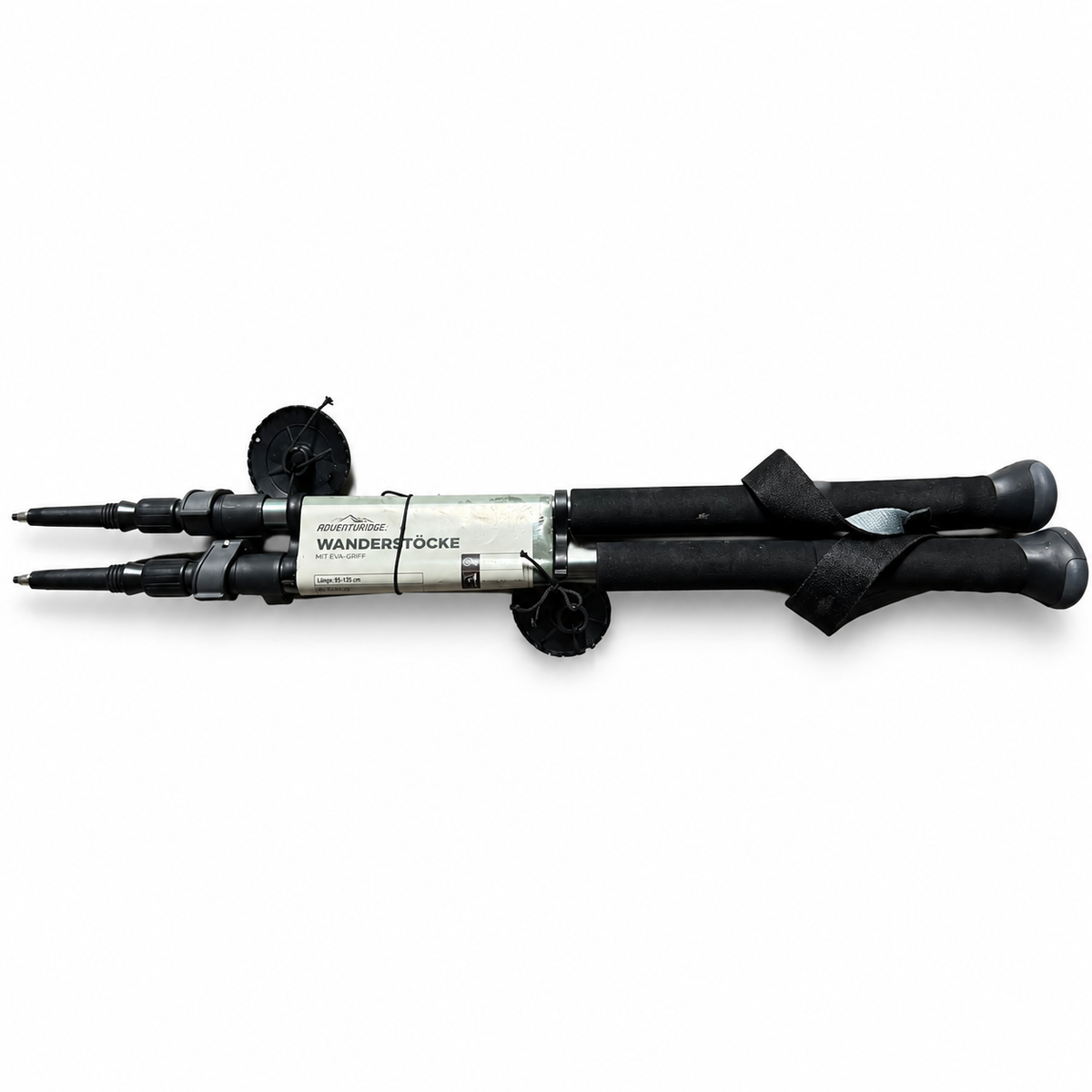Adventuridge par de bastones ajustables de 95–135 cm con agarres EVA sobre fondo blanco