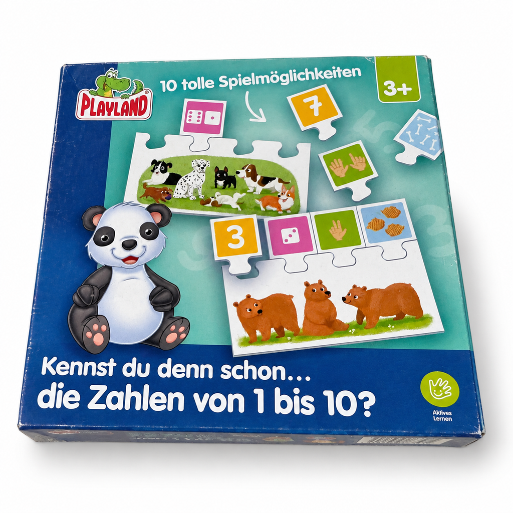 Playland juego educativo de números del 1 al 10, 3 años+ en su caja original sobre fondo blanco