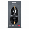 Tronic cable USB-A a Micro USB negro trenzado de 1 m con cartón original sobre fondo blanco