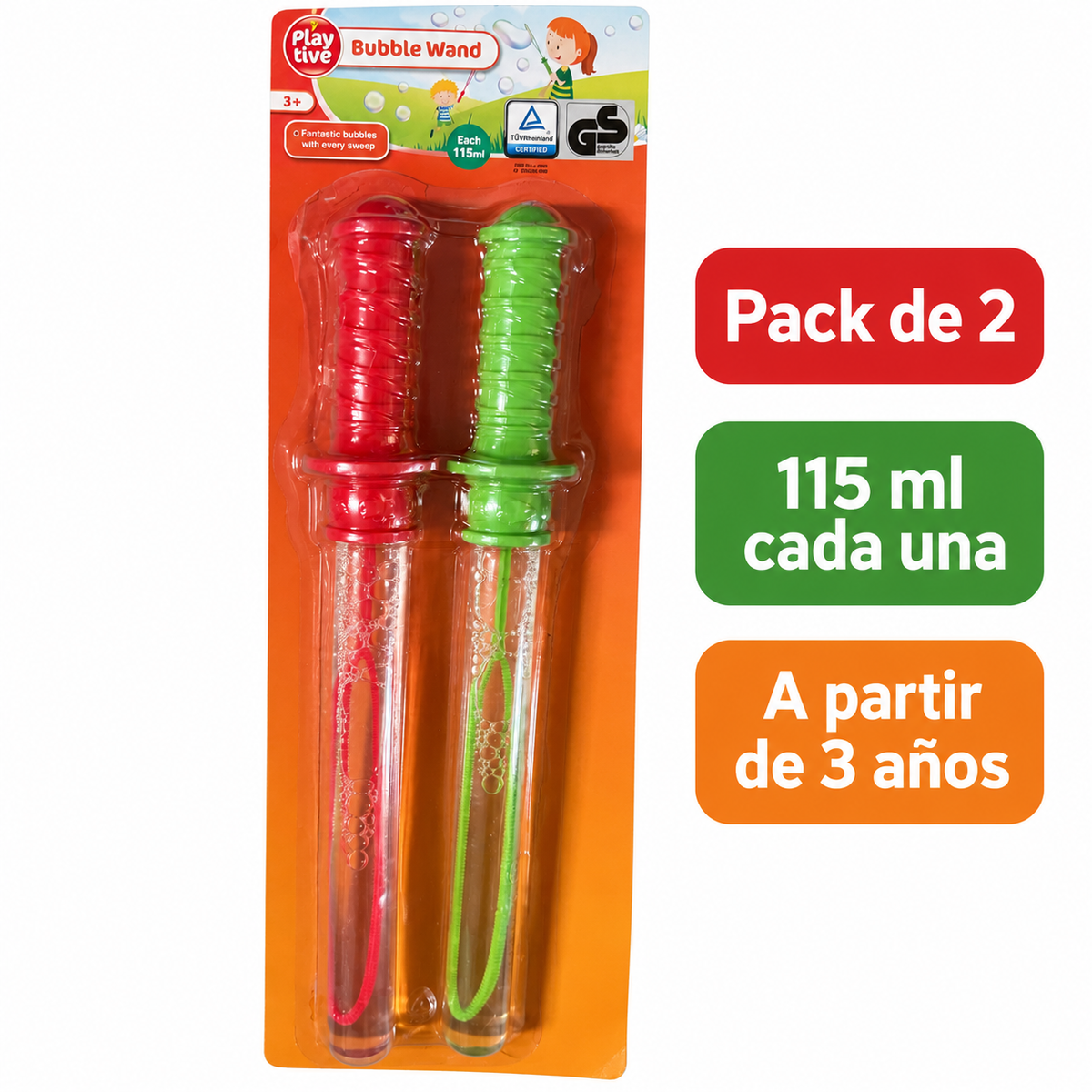 Playtive pack de dos varitas de pompas 115 ml cada una: características confirmadas del producto