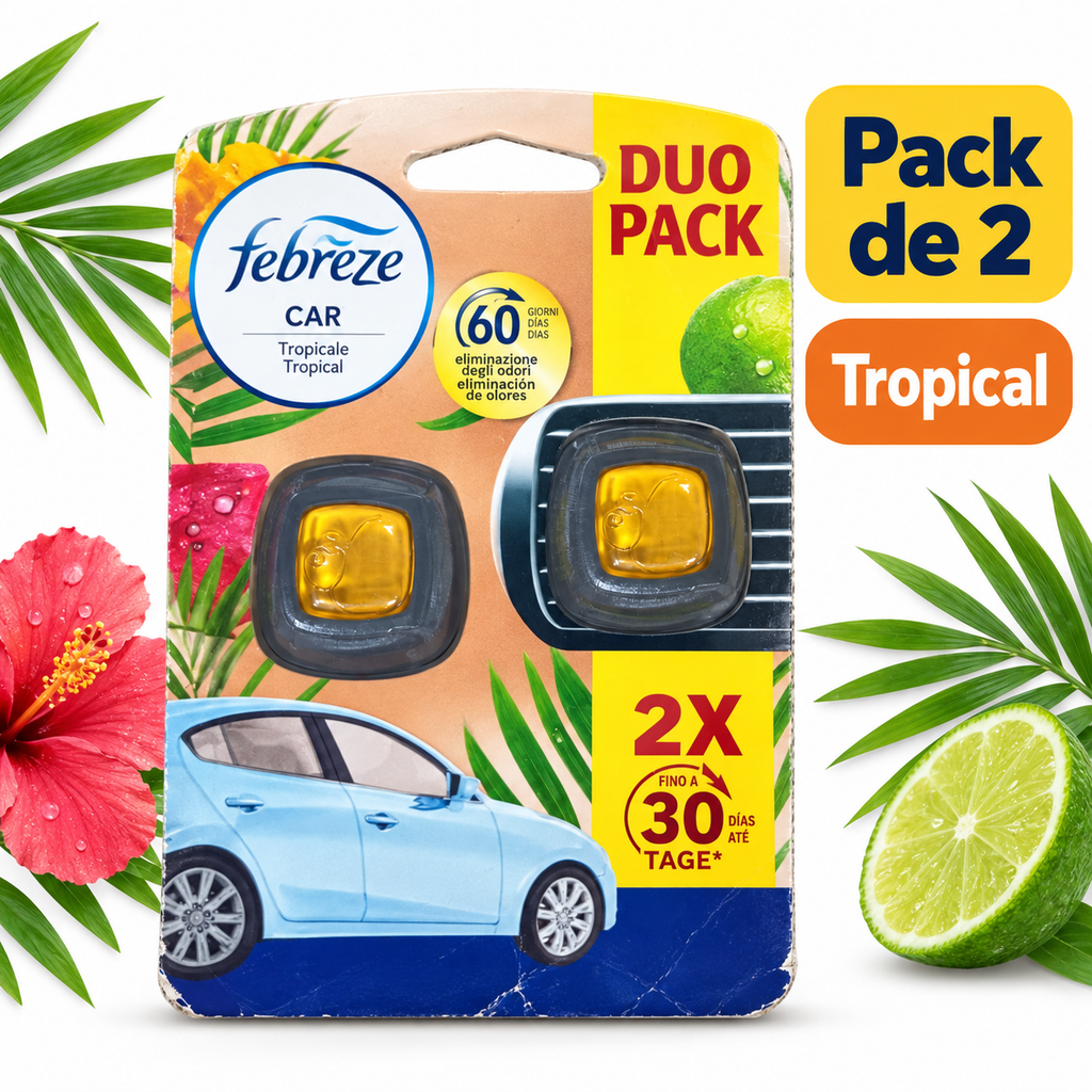 Febreze Car Tropical: pack de dos ambientadores para coche