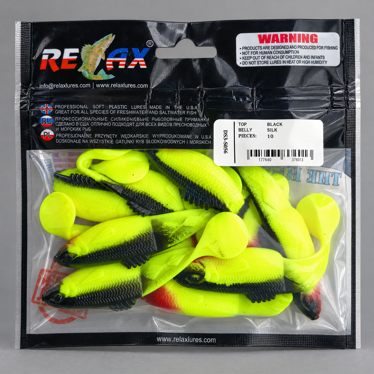 Relax DS3-S056 Black Silk · Señuelos blandos 10 uds