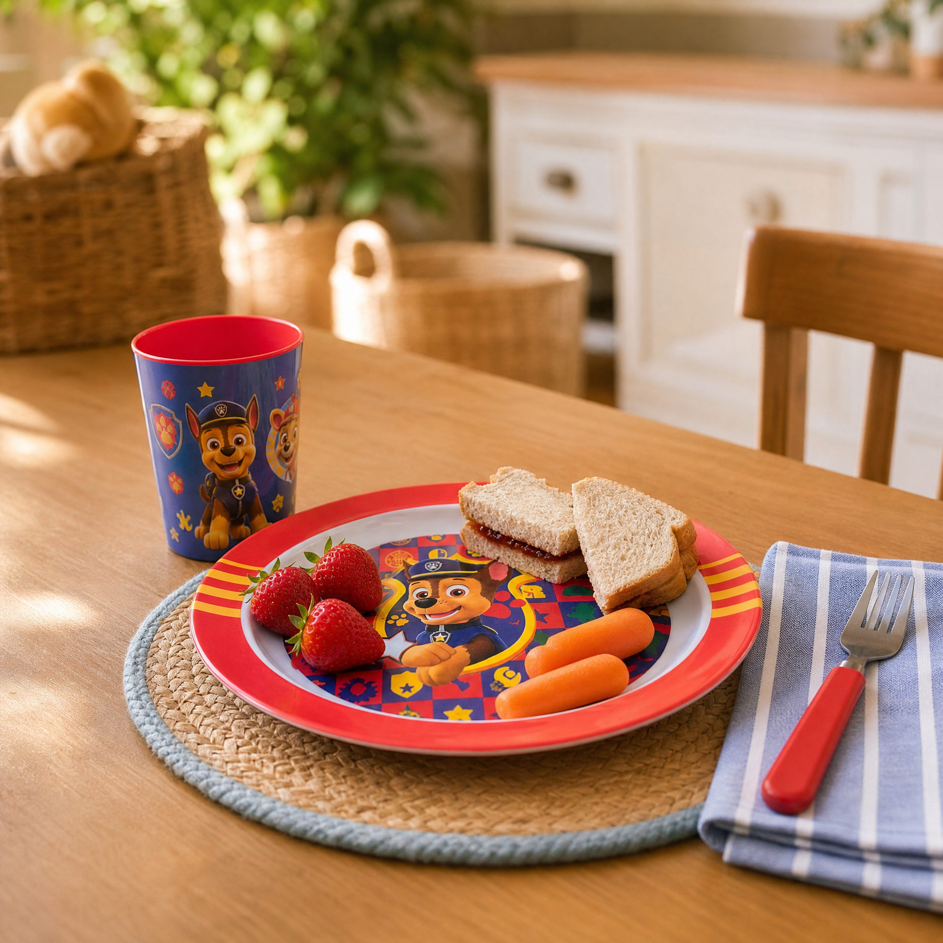 Paw Patrol Plato Llano Infantil Chase (Pack 2)
