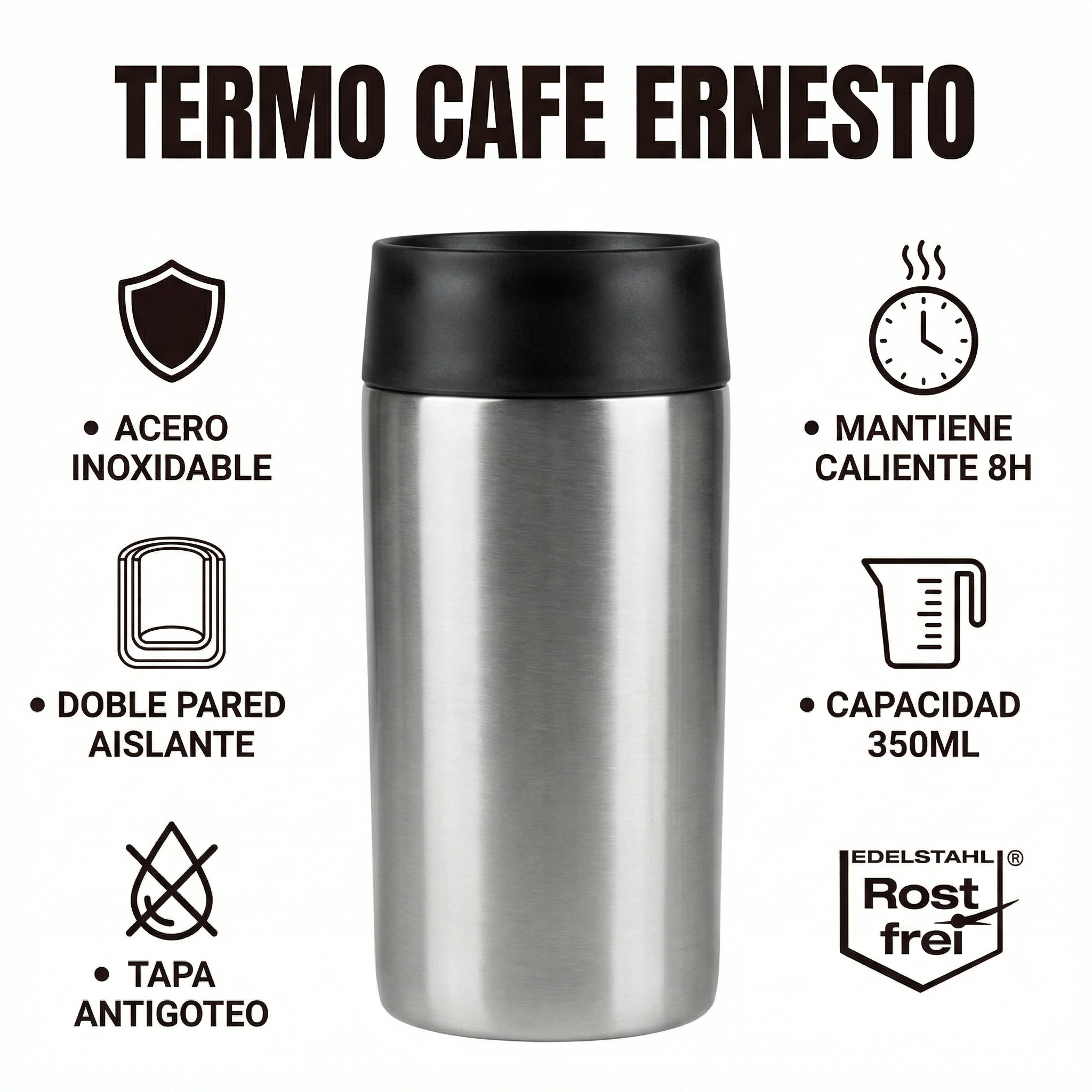 Termo Café Ernesto Acero Inoxidable 350ml