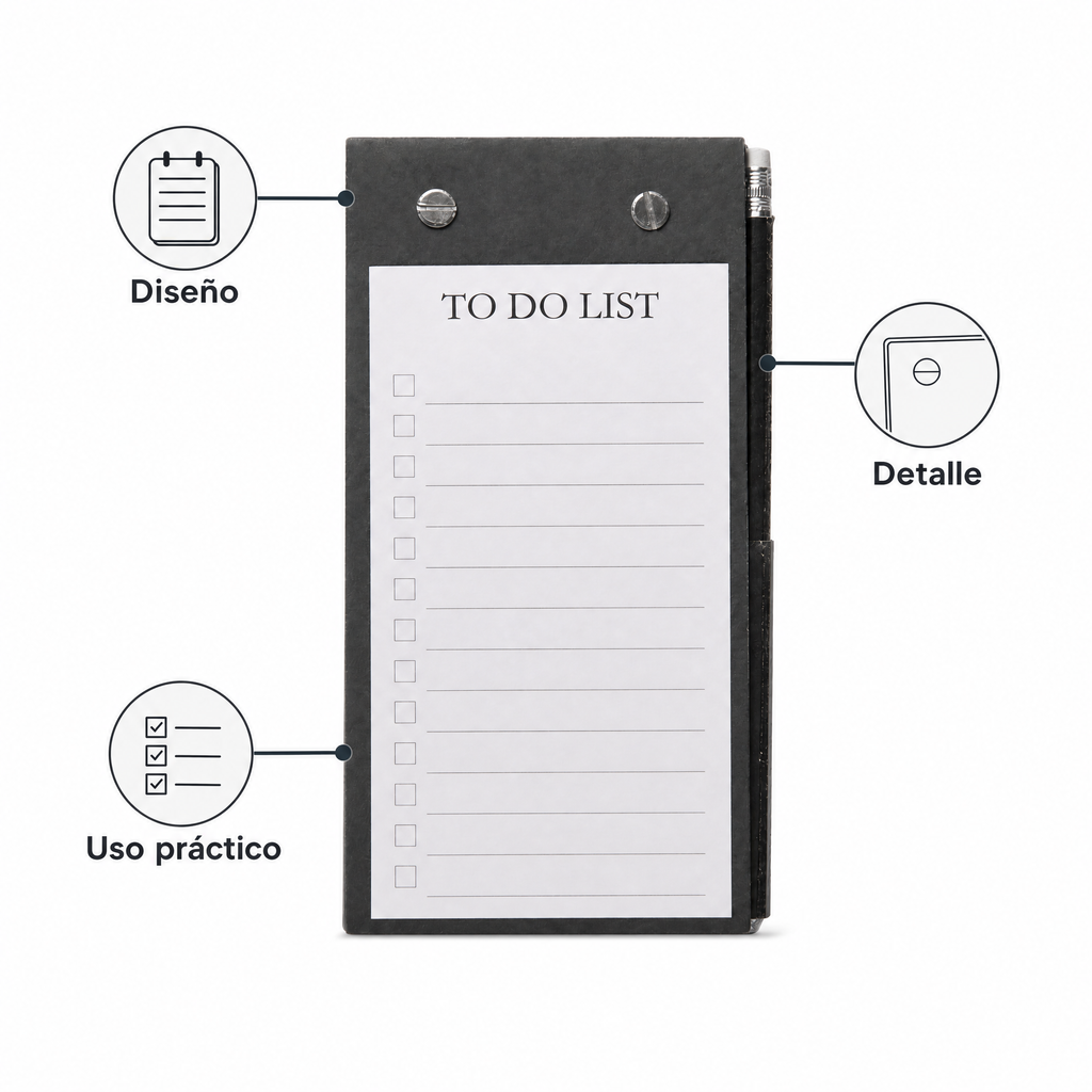 Bloc magnético TO DO LIST negro para nevera