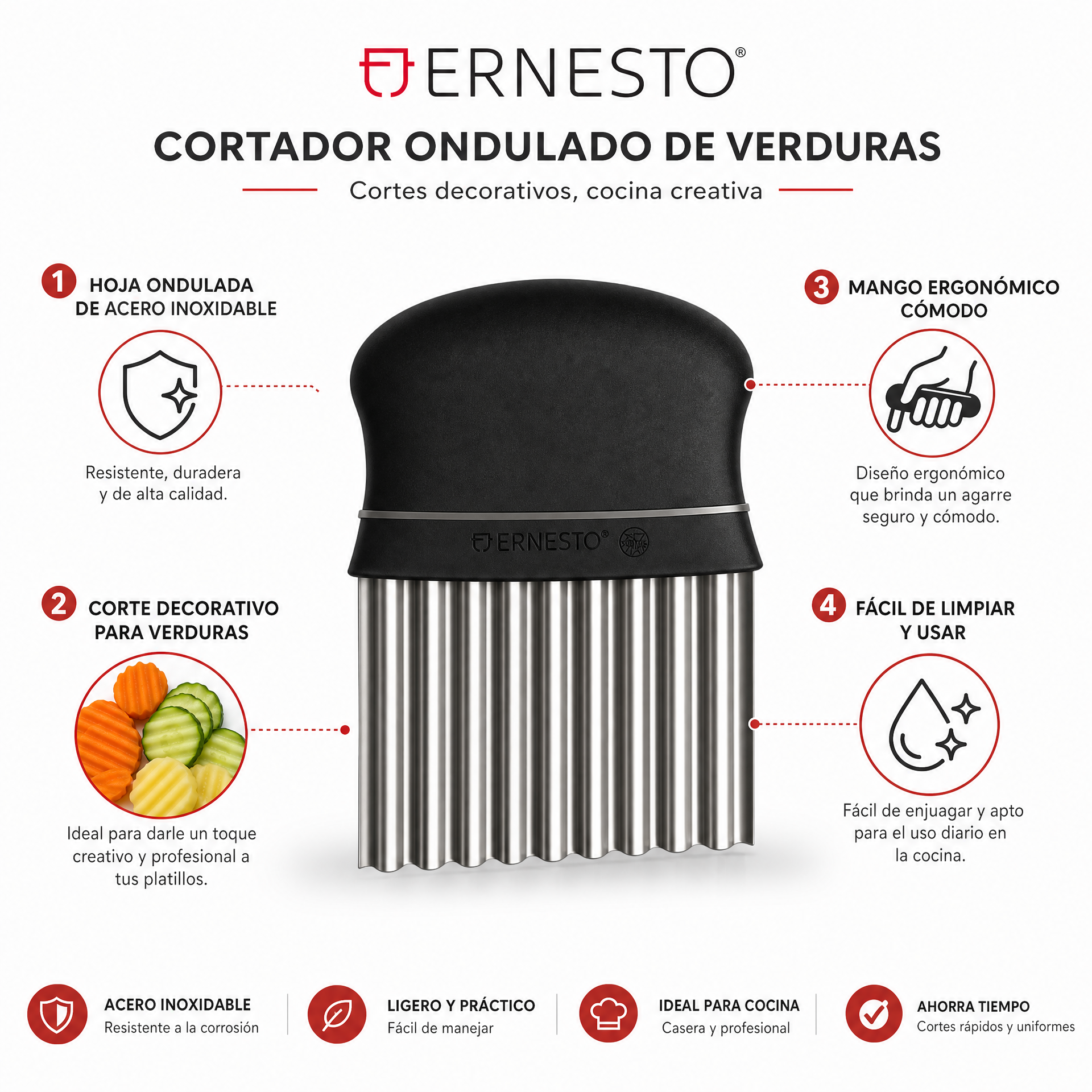 Ernesto Wave Shaped Slicer Cortador Ondulado