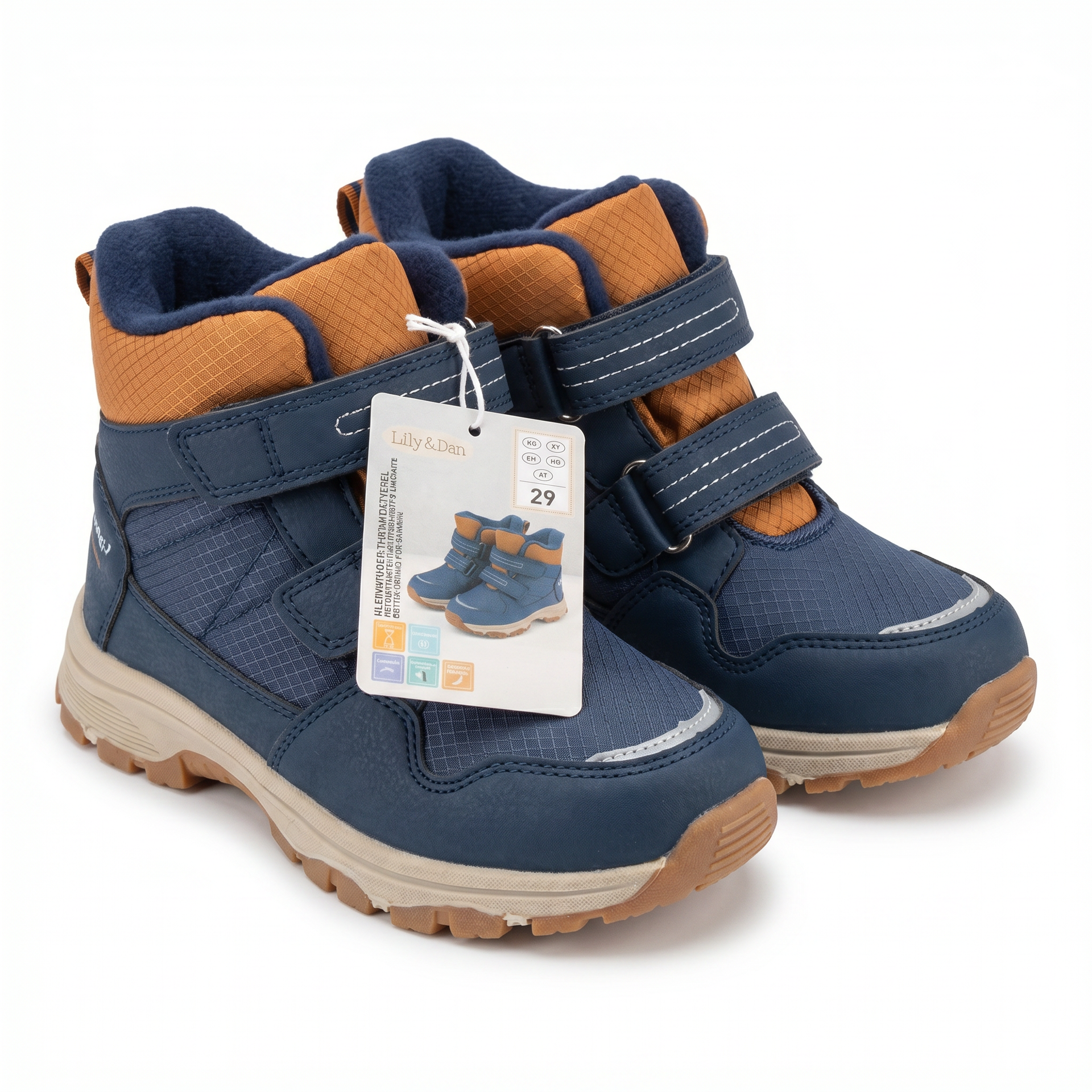 Botas Térmicas Lily & Dan Azul/Naranja — Kleinkinder Thermostiefel