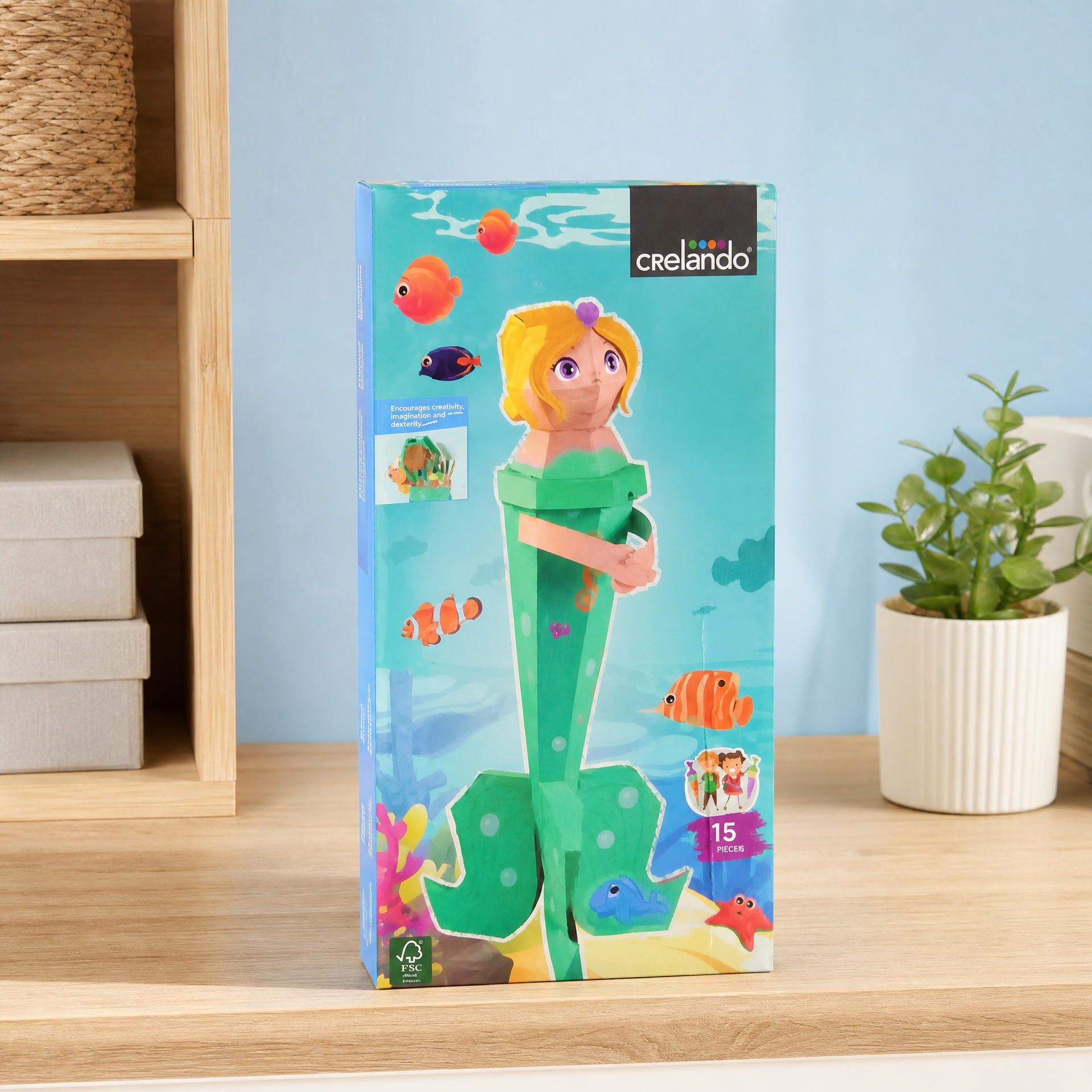 Crelando — set infantil para montar figura de sirena