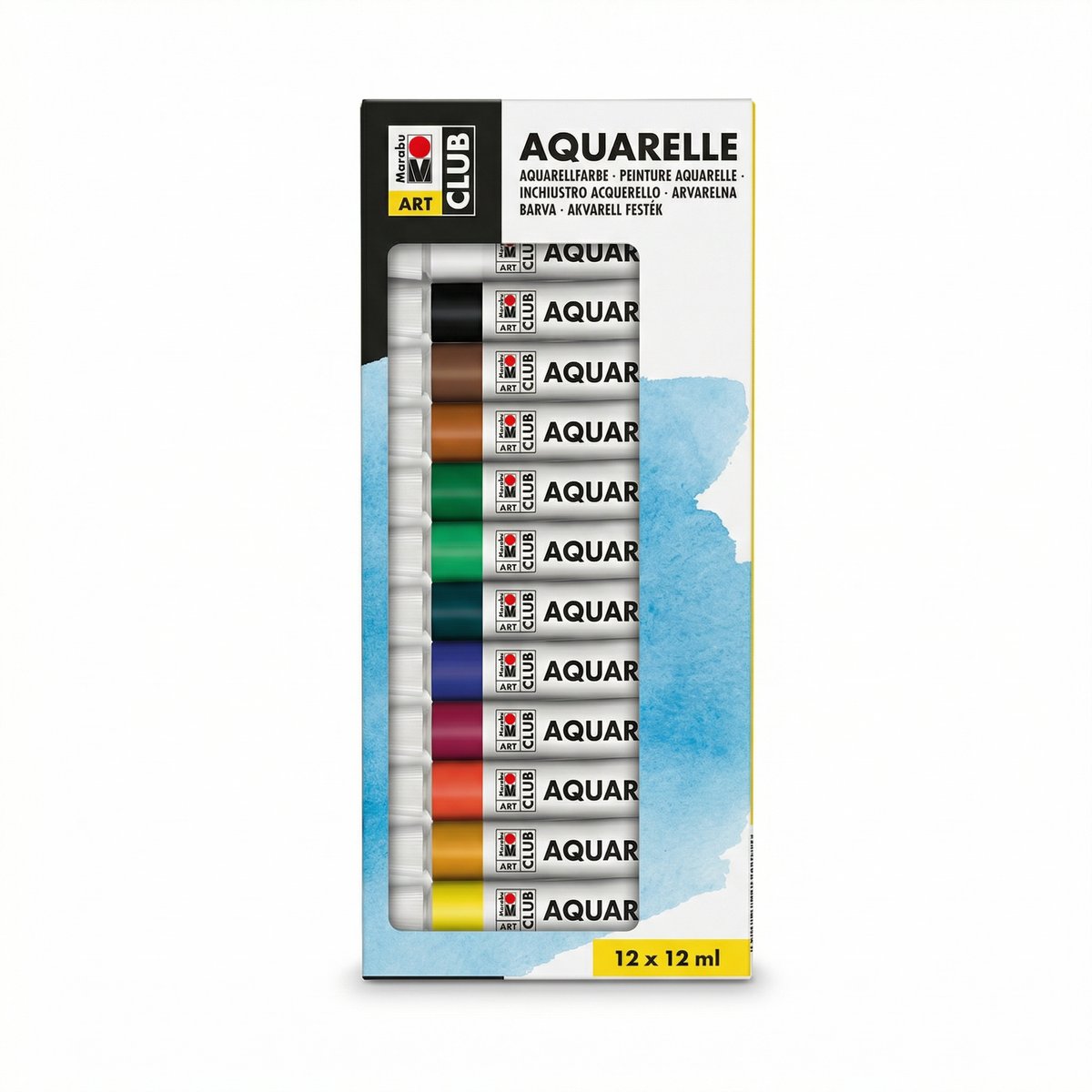 Set 12 Pinturas Acuarela Tubo 12ml - Marabu Art Club