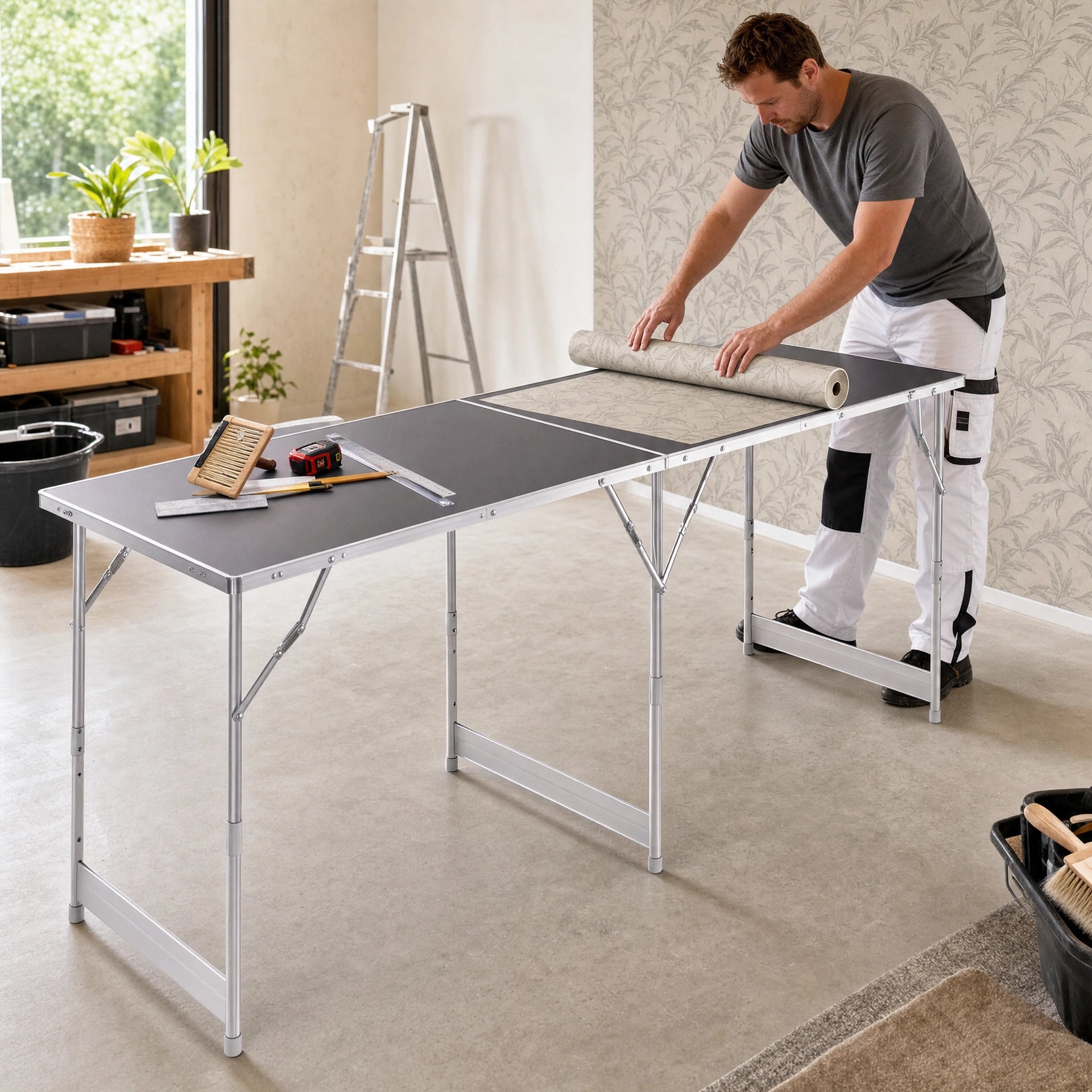 Set 3 Mesas Plegables - Uso como mesa de empapelar