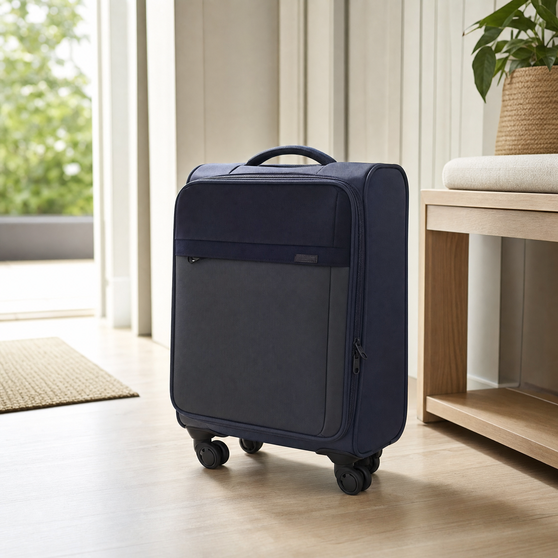 Topmove Maleta blanda trolley con ruedas y bolsillo frontal