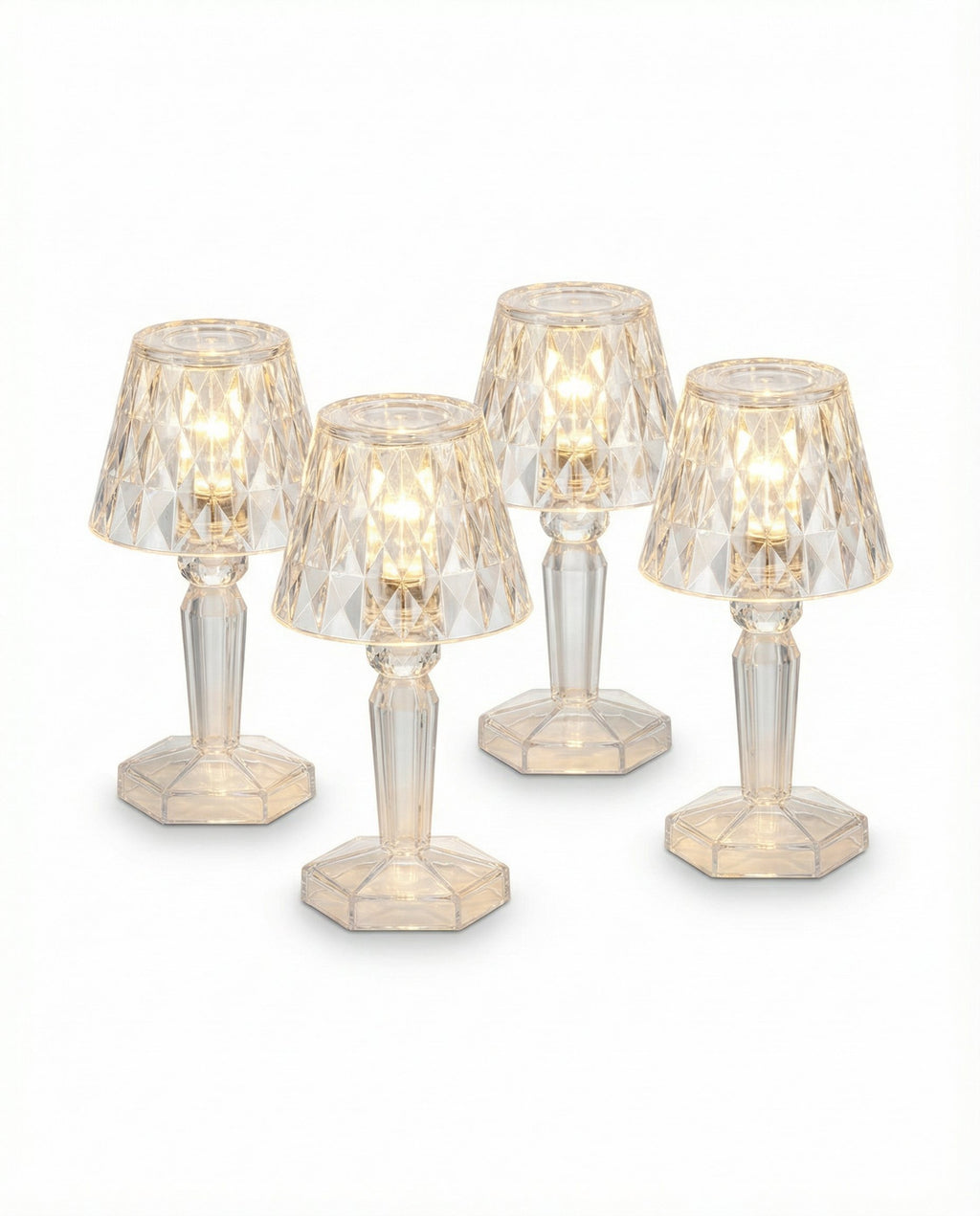 Set 4 Mini Lámparas LED Mesa Cristal Decorativas - Casalux