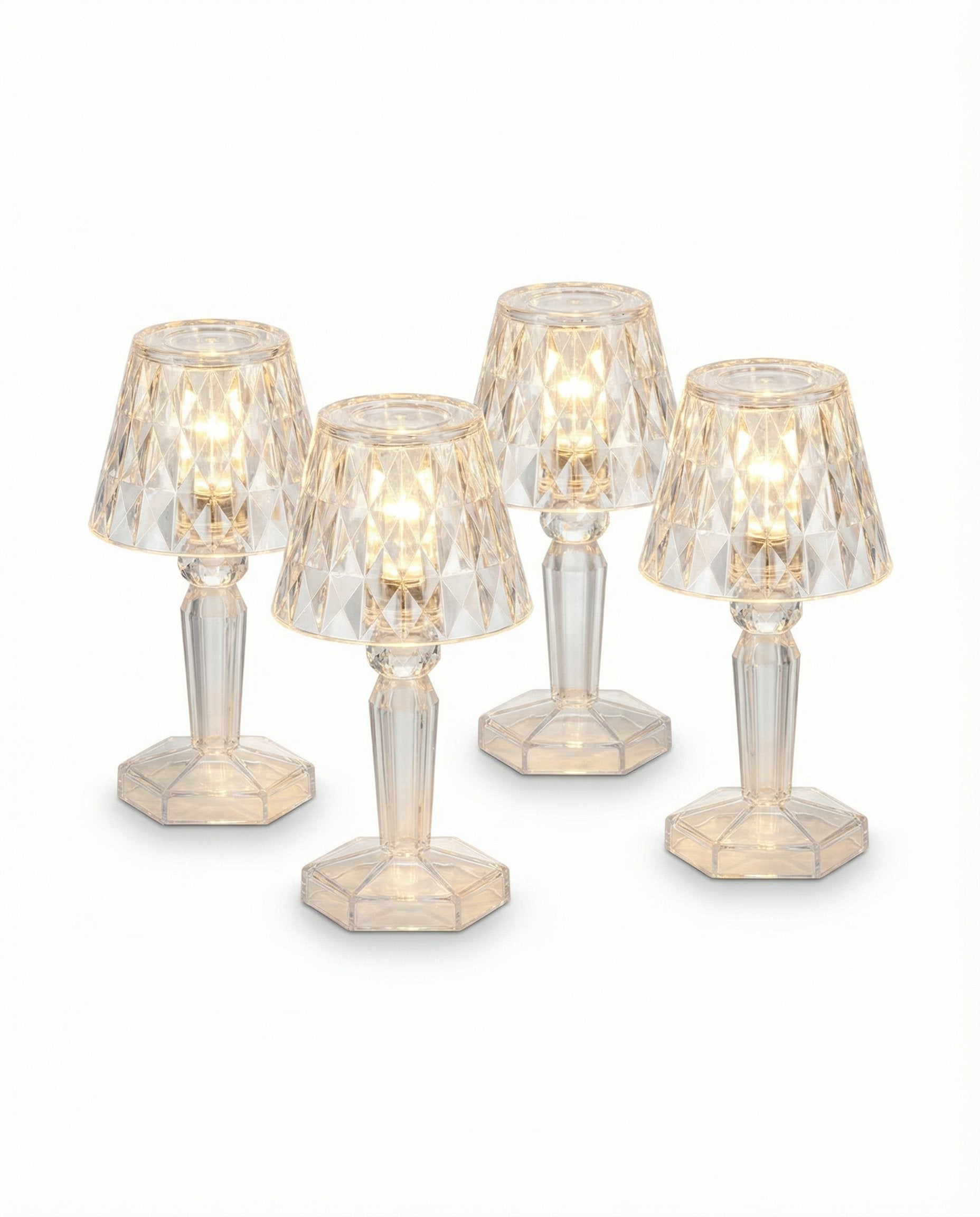 Set 4 Mini Lámparas LED Mesa Cristal Decorativas - Casalux