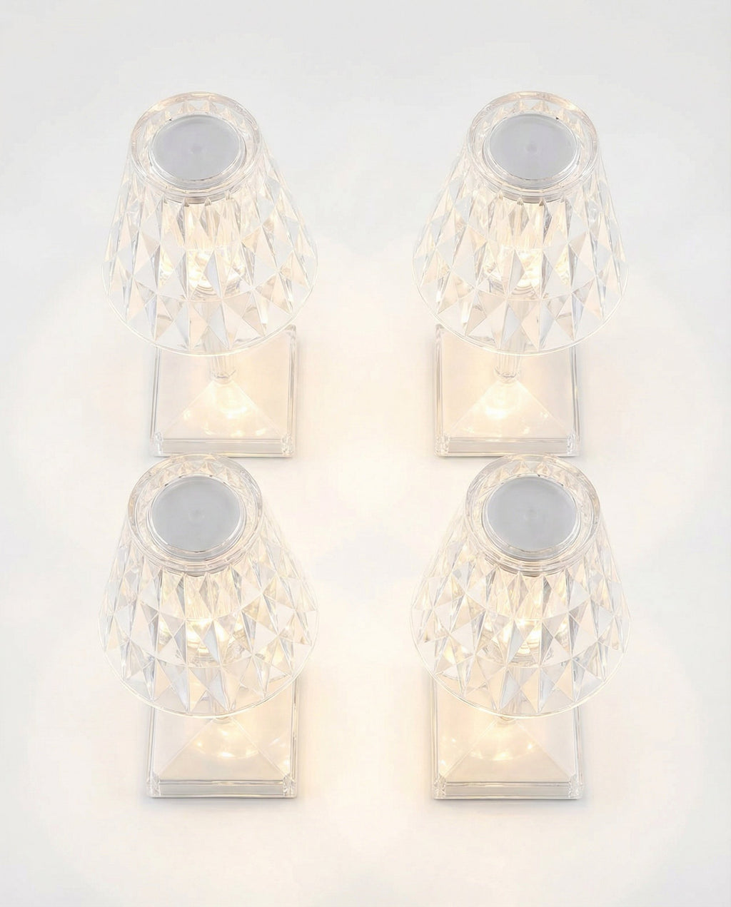 Set 4 Mini Lámparas LED Mesa Cristal Decorativas - Casalux