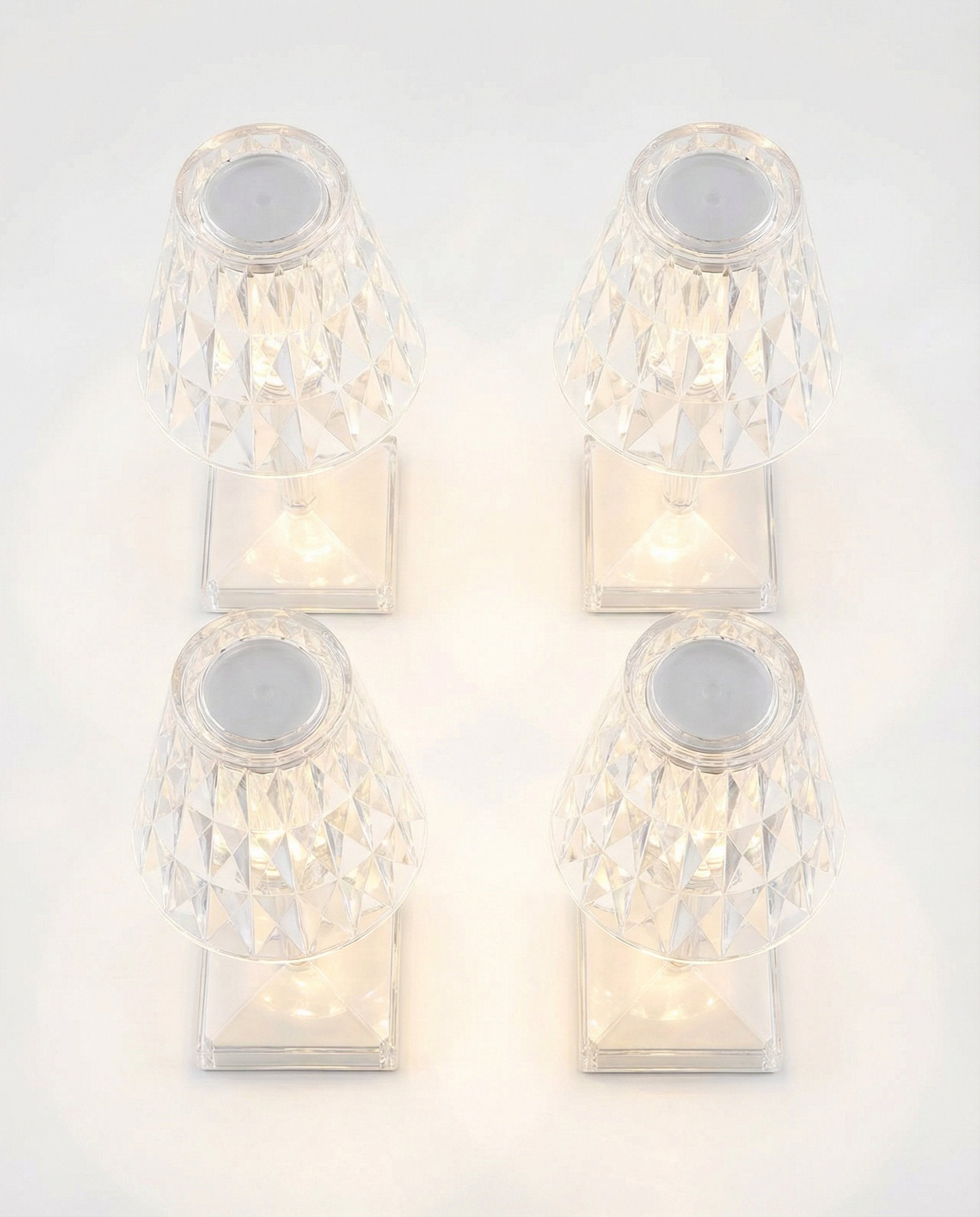 Set 4 Mini Lámparas LED Mesa Cristal Decorativas - Casalux