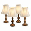 Set 4 Mini Lámparas LED de Mesa con Pantalla de Tela Clásica a Pilas | Casalux