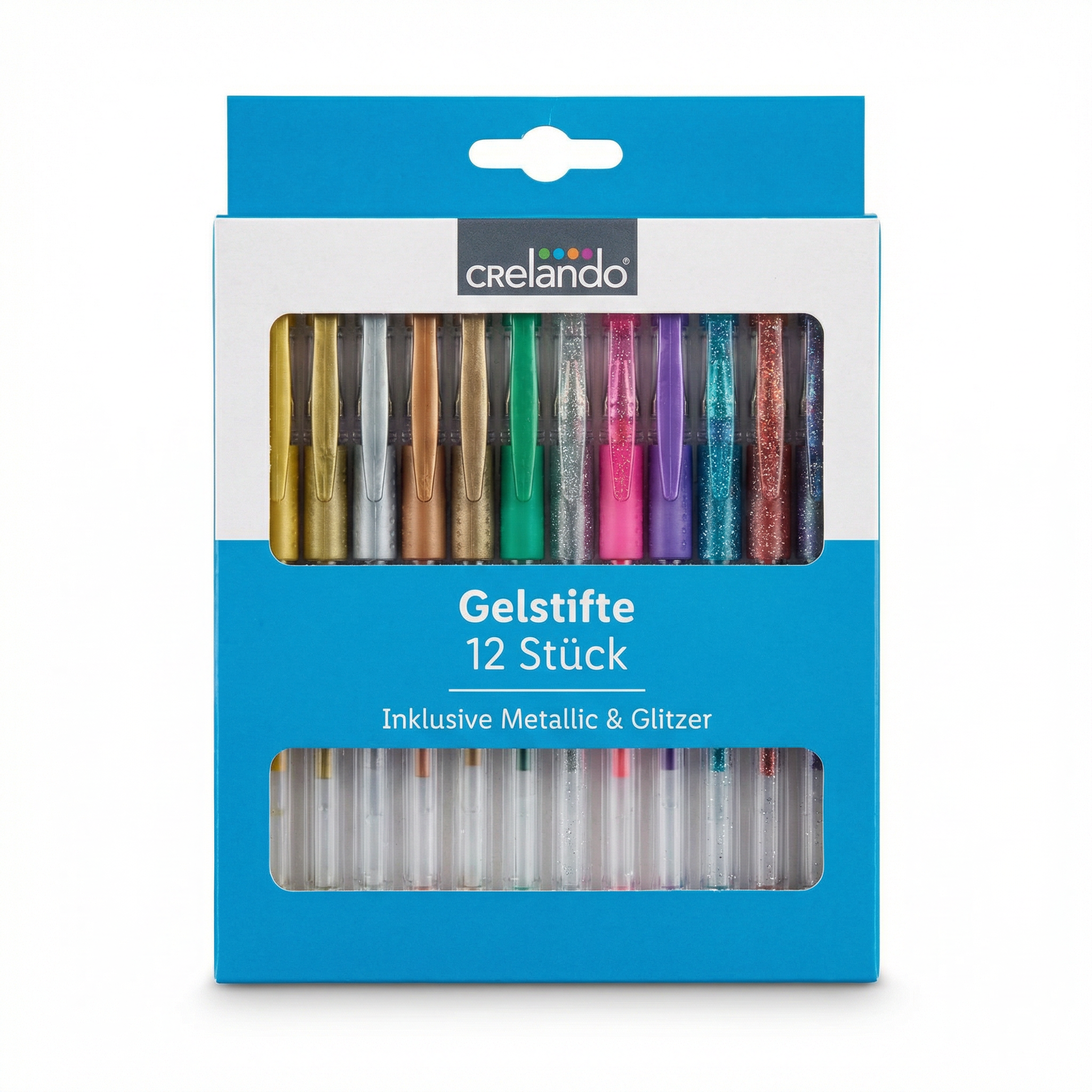 Bolígrafos de Gel Crelando 12 Colores Metálicos y Glitter