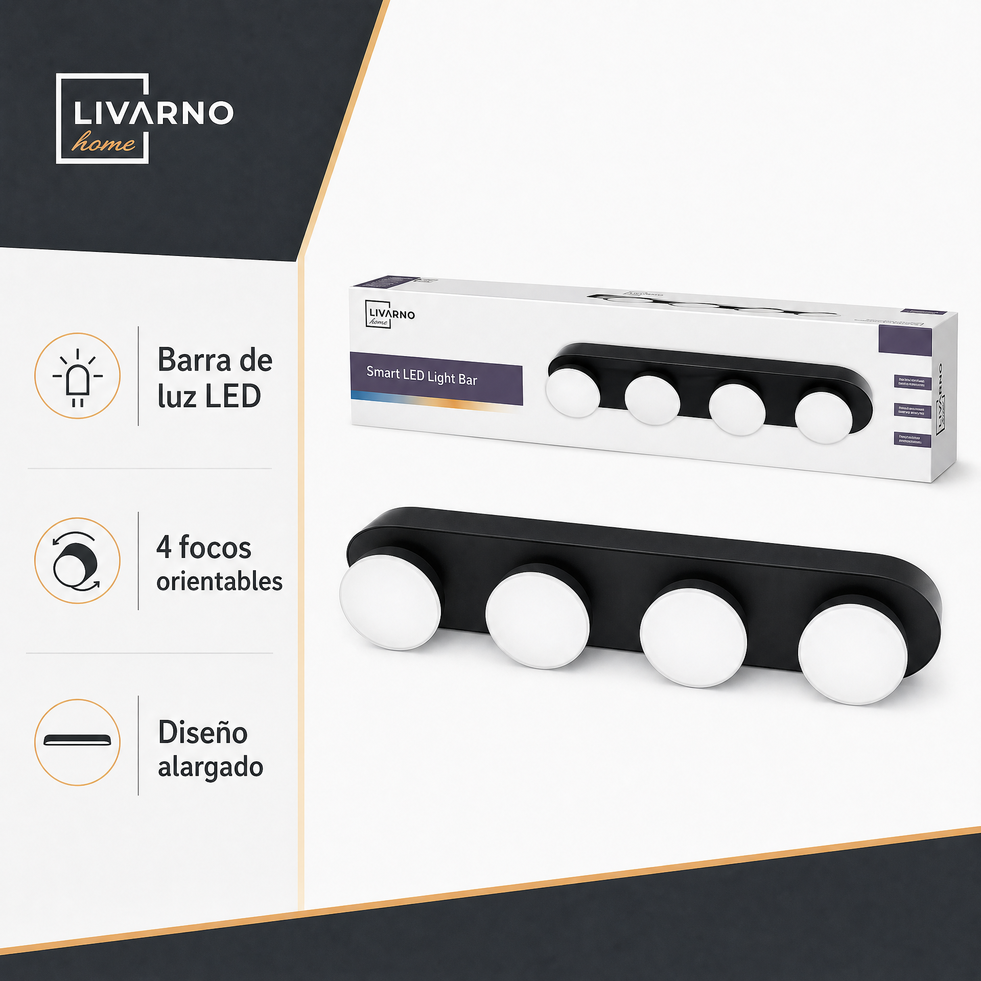 Livarno Smart barra de luz LED con 4 focos orientables