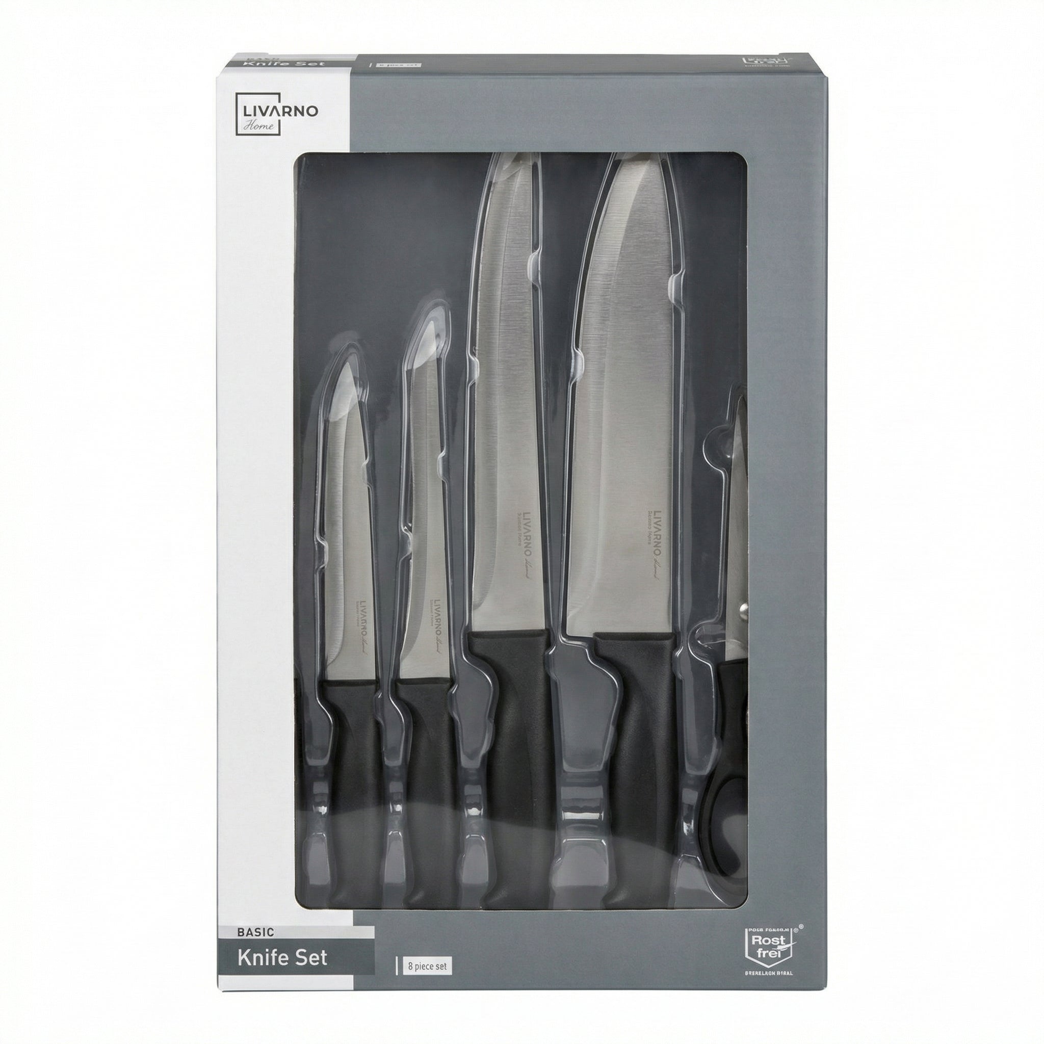 Set Cuchillos Livarno Home 8 Piezas Acero Inox