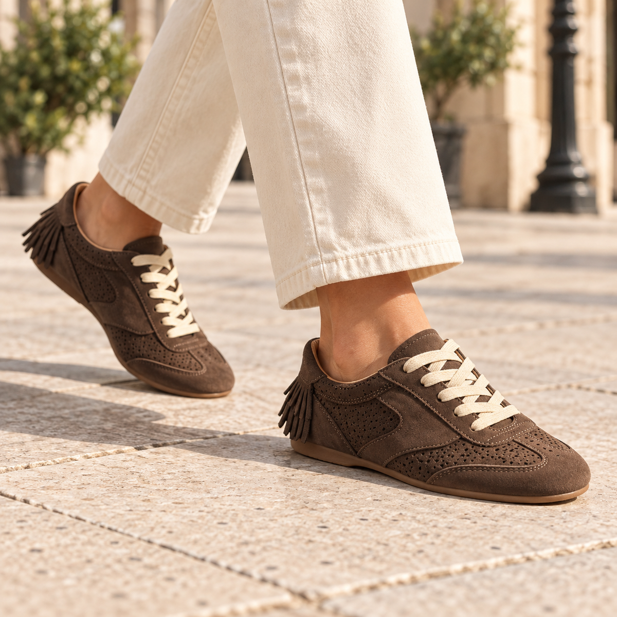 Zapatillas Mustang 18278 taupe en uso