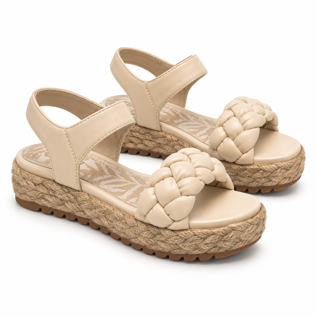 Sandalias MTNG 50593 Guanshun Cream talla 39 sobre fondo blanco