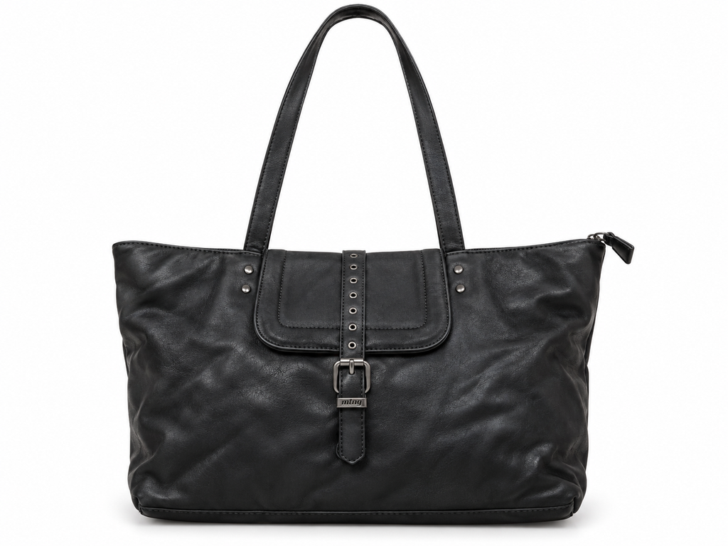 Bolso Mustang negro con hebilla y doble asa · principal