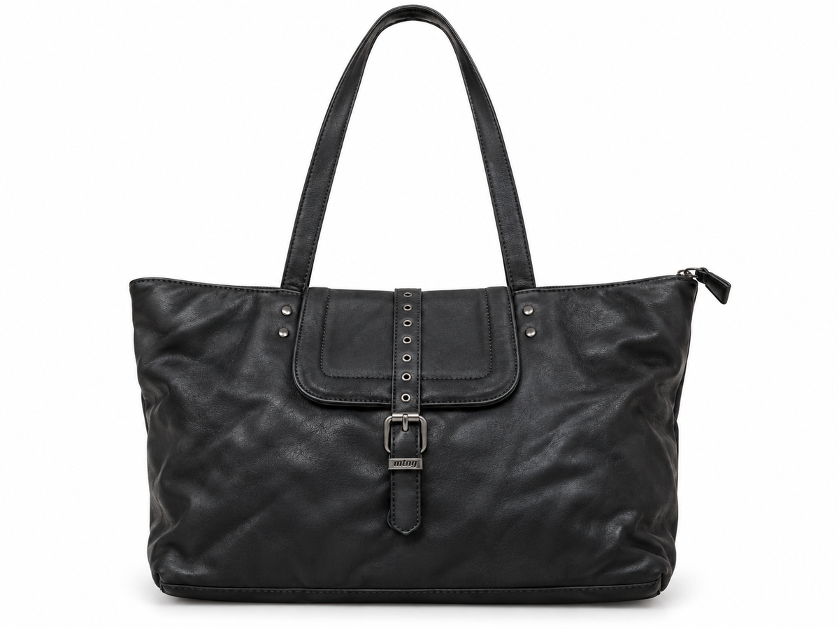 Bolso Mustang negro con hebilla y doble asa · principal