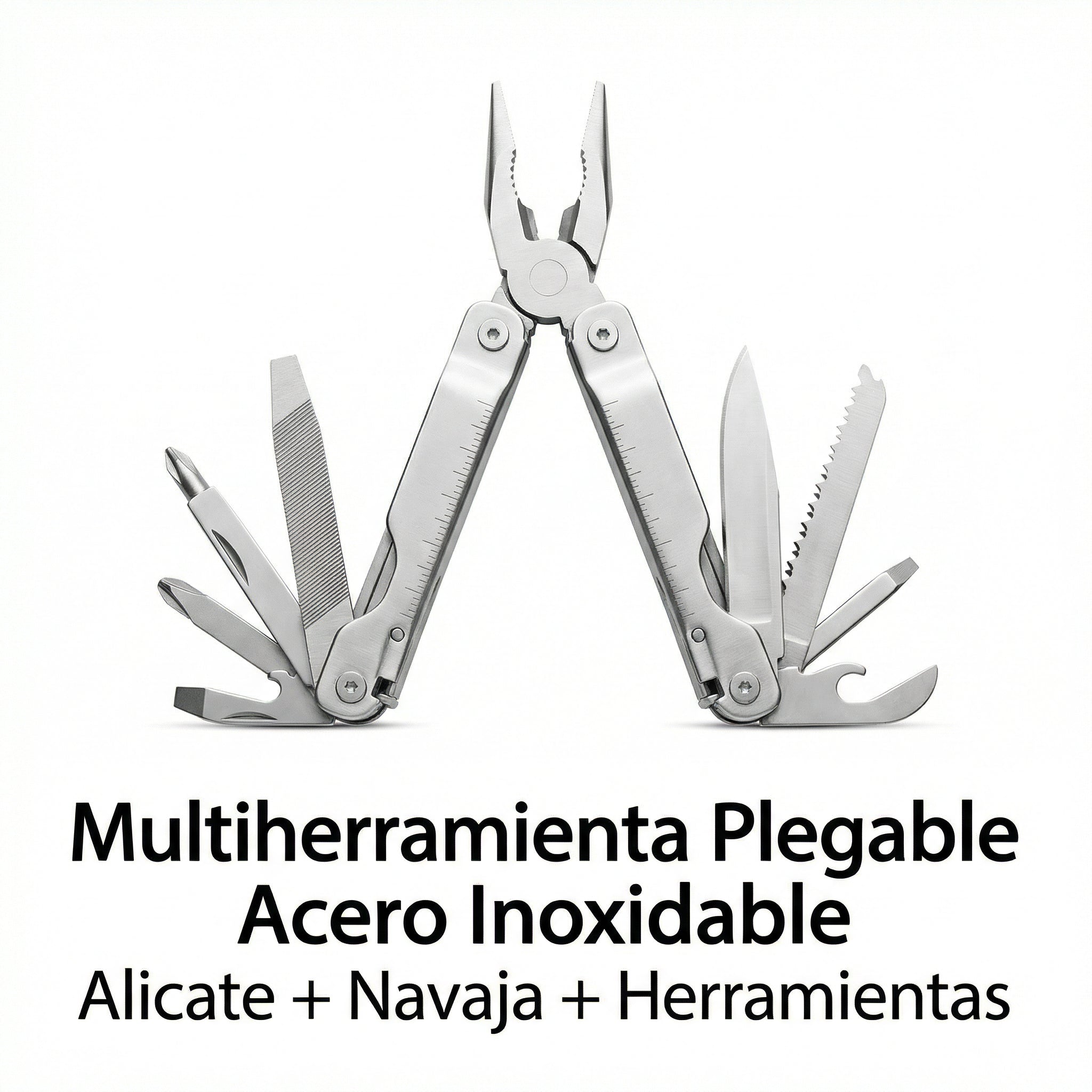 Multiherramienta Plegable Acero Inoxidable 10+ Funciones