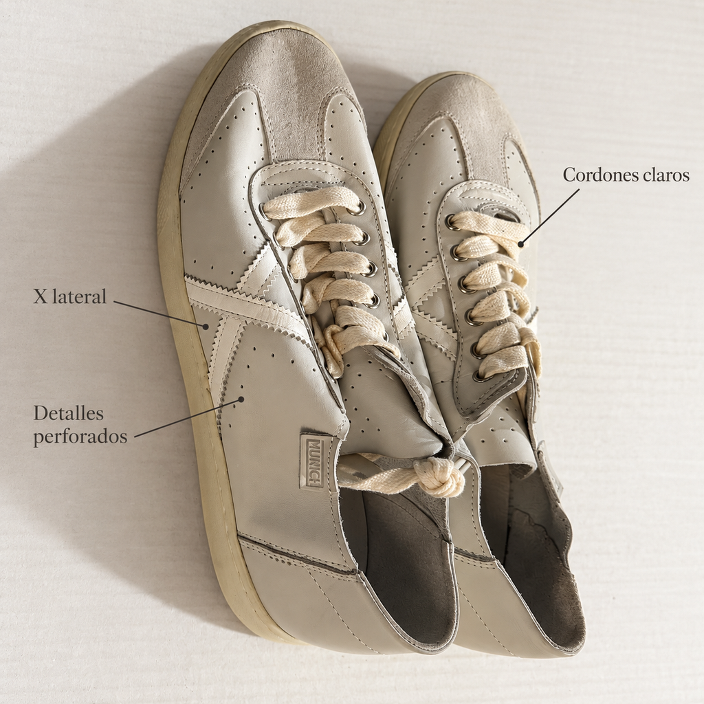 Detalles perforados, X lateral y cordones claros de las Munich