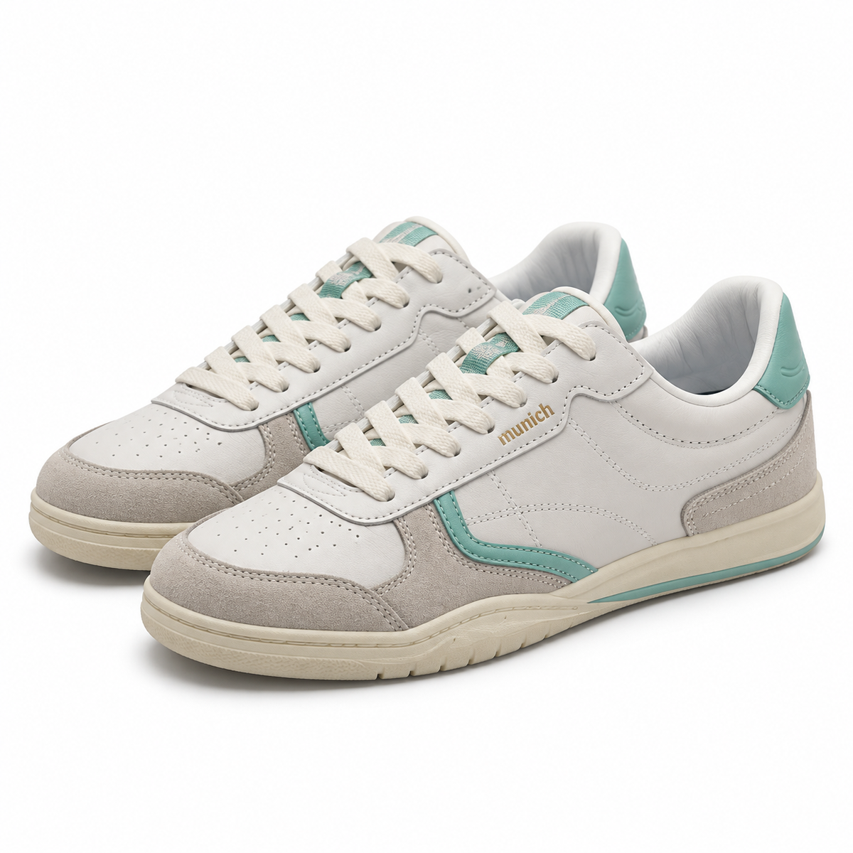 Zapatillas Munich 60957 blancas y aguamarina, vista de producto