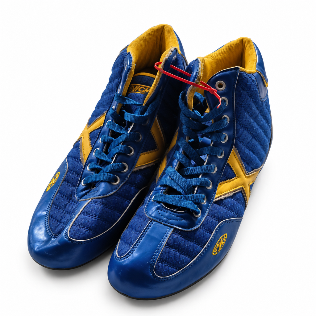 Zapatillas Munich altas azules con detalles dorados