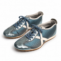 Zapatillas Munich azul petróleo metalizado con X blanca