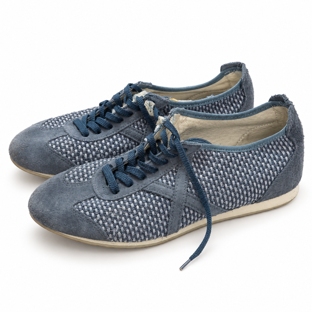 Zapatillas Munich azules de trama gruesa con X a tono · Talla 45 - portada blanca