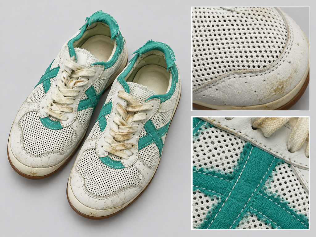 Detalles Munich blancas malla turquesa talla40 roces cordones manchados