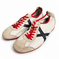 Zapatillas Munich blancas y beige con azul marino y rojo