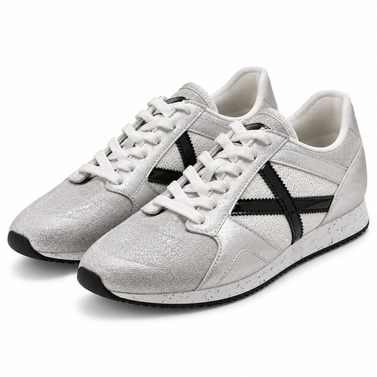 Zapatillas Munich blancas y plateadas - vista principal