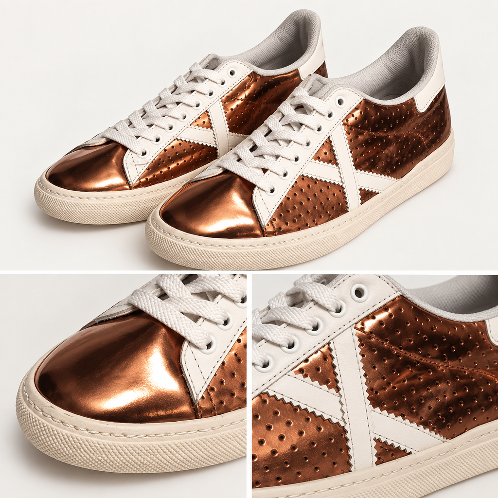 Detalles de zapatillas Munich cobre metalizado