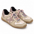 Zapatillas Munich Crema con Rosa Perlado y Cordones Pastel Mujer - vista principal sobre fondo blanco