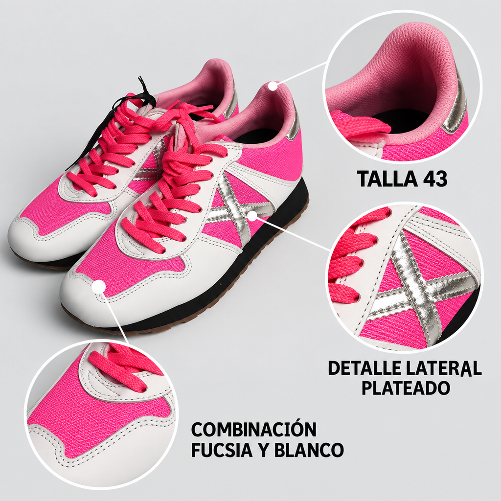 Características de las zapatillas Munich fucsia talla 43
