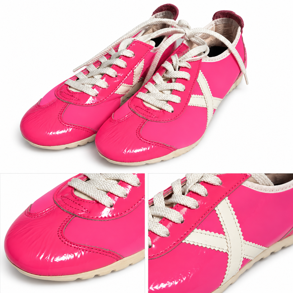 Zapatillas Munich Fucsia Brillo con X Blanca Unisex - características