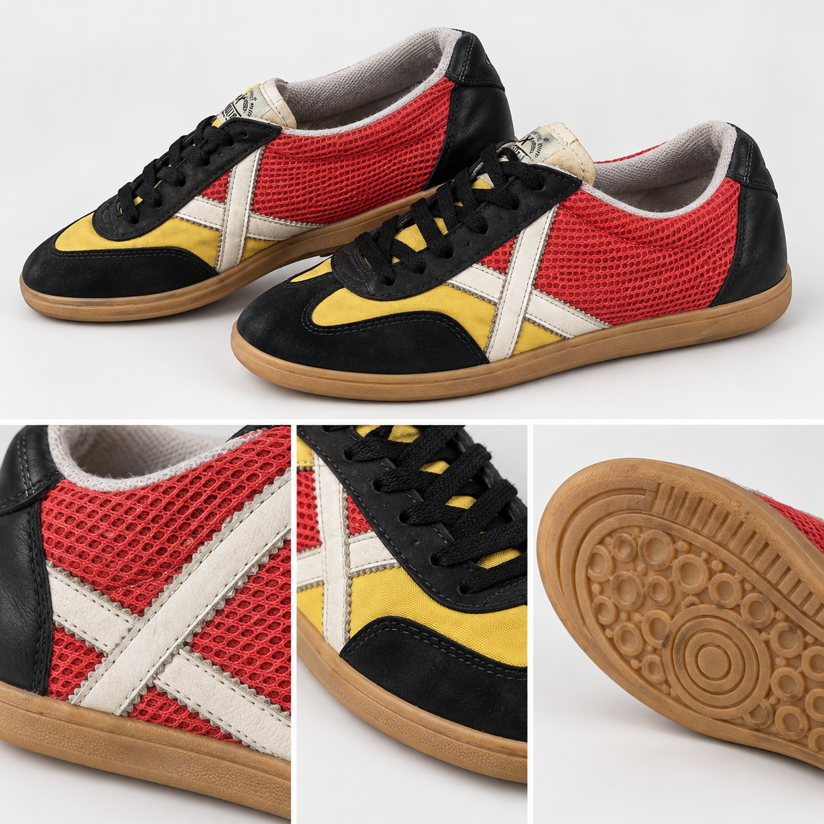 Zapatillas de Fútbol Sala Munich Negras, Amarillas y Rojas Hombre - detalle de características