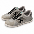 Vista principal de Zapatillas de Fútbol Sala Munich Plateadas con X Negra Hombre