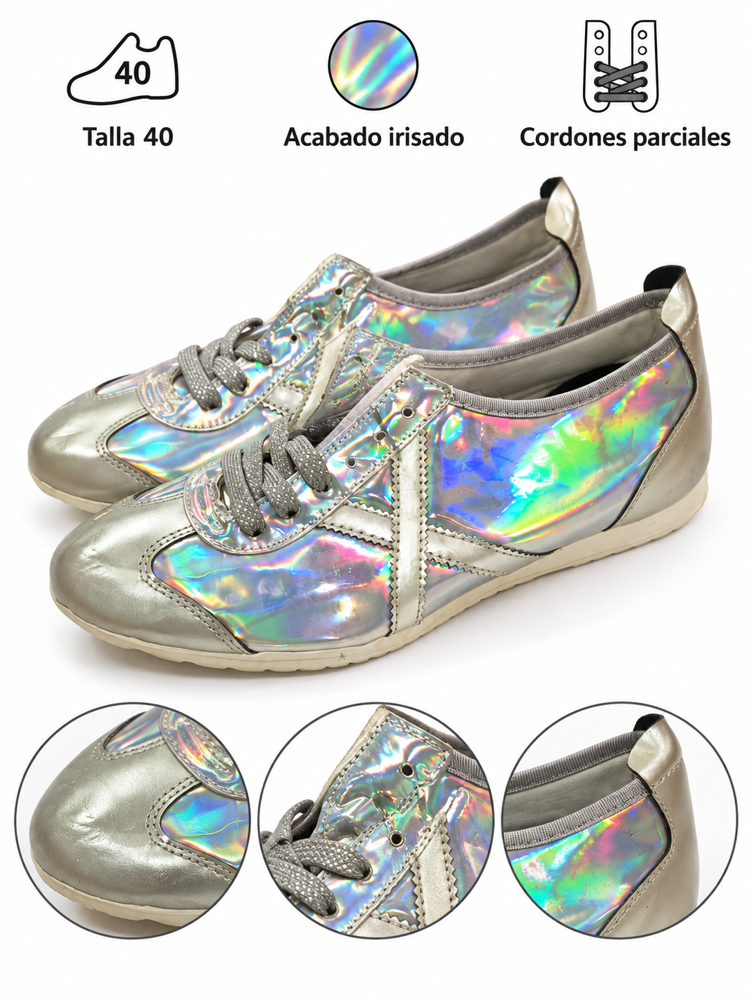 Acabado irisado y cordones parciales Munich talla40