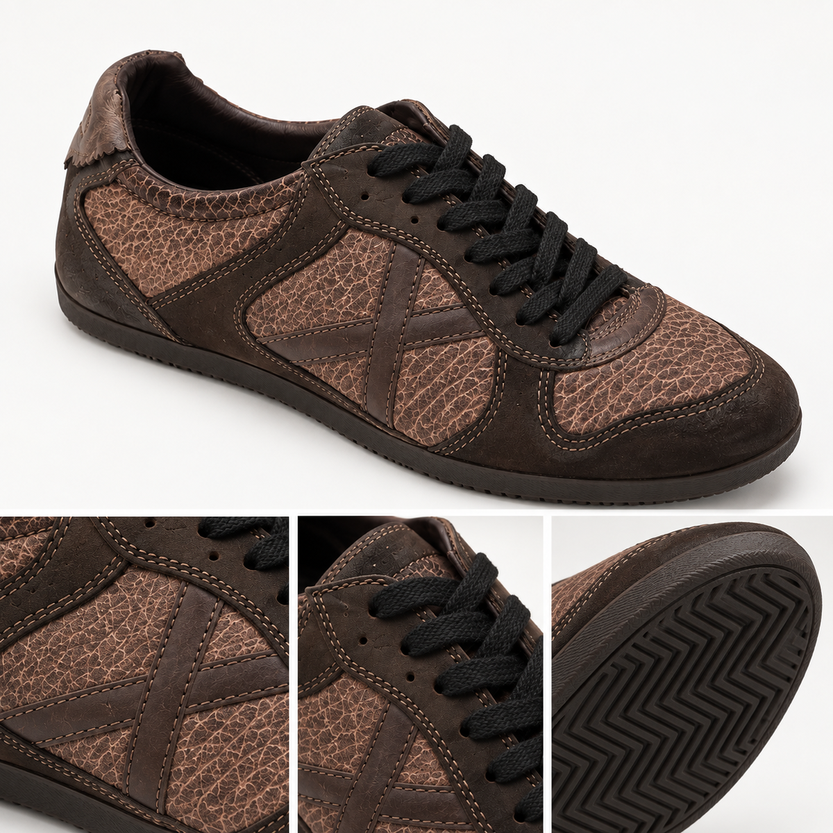 Detalle de características de Zapatillas Munich Marrón Chocolate Texturizadas Unisex