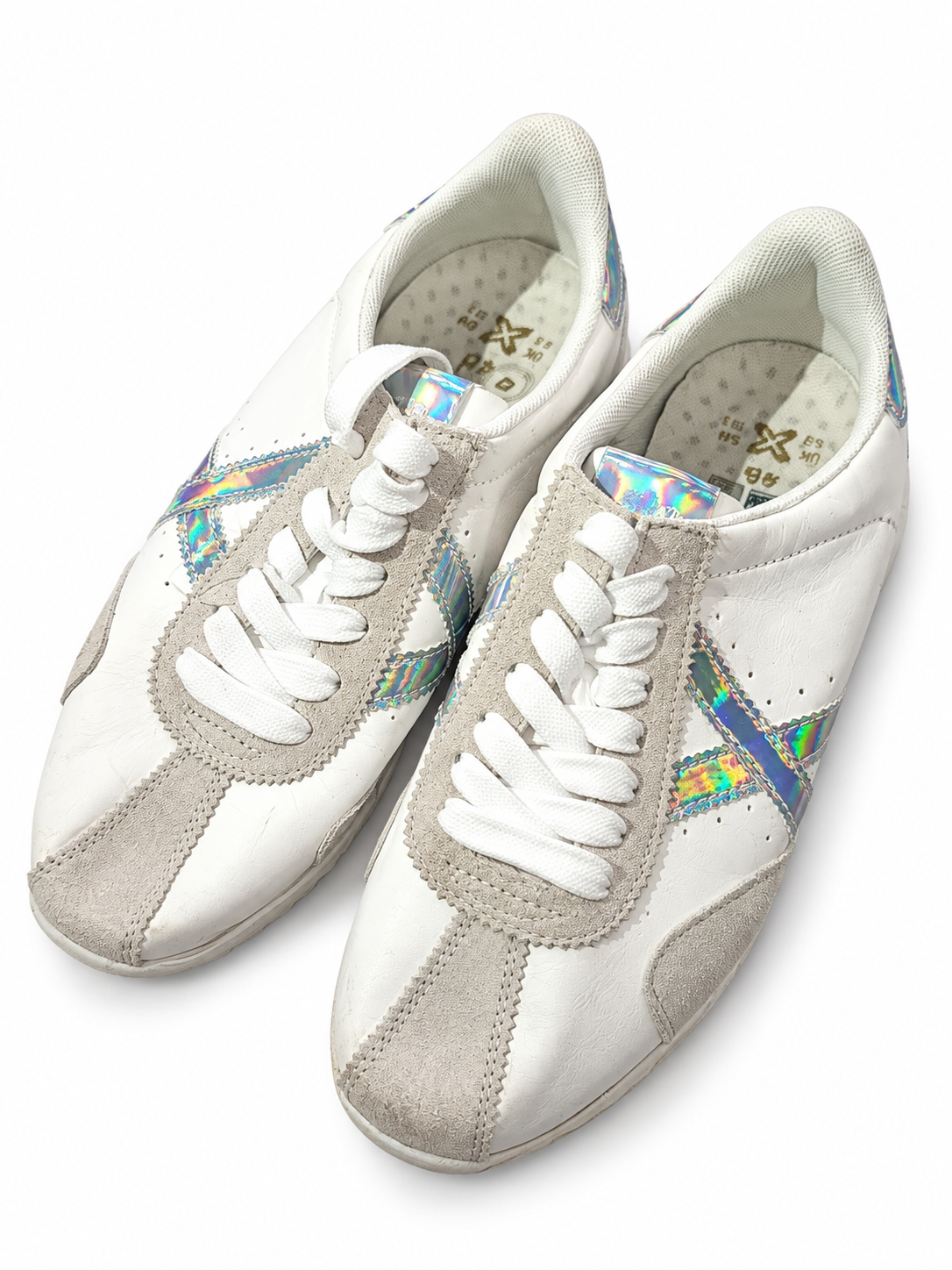 Munich blanca gris X irisada talla 40 fondo blanco