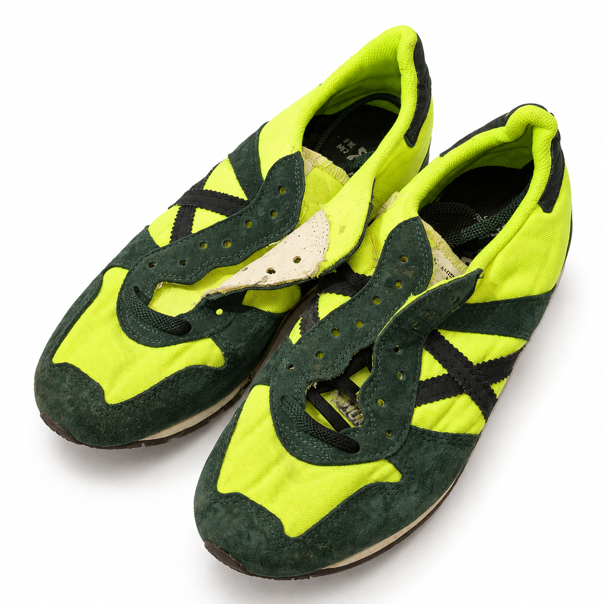Munich verde flúor y oscuro cordones parciales talla 40 fondo blanco